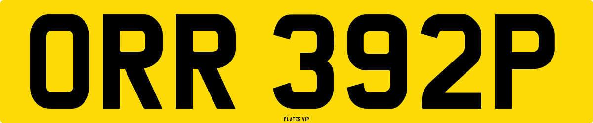 ORR 392P Number Plate
