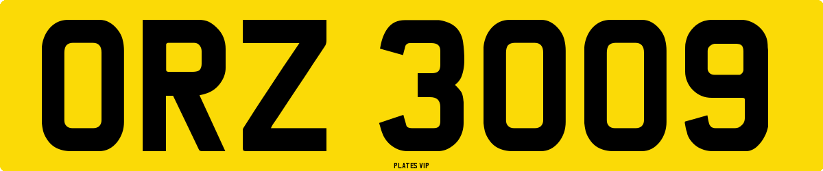 ORZ 3009 Number Plate