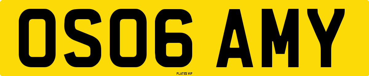 OS06 AMY Number Plate