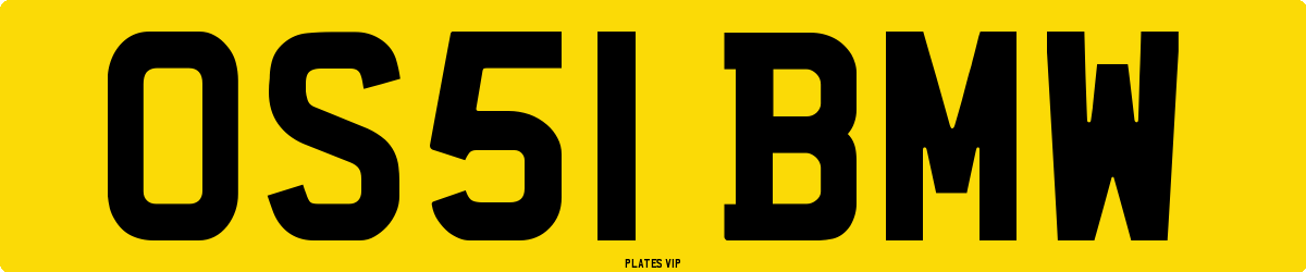 OS51 BMW Number Plate