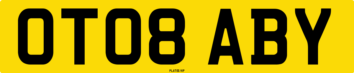 OT08 ABY Number Plate