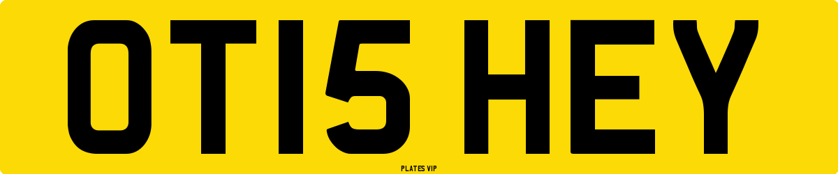 OT15 HEY Number Plate