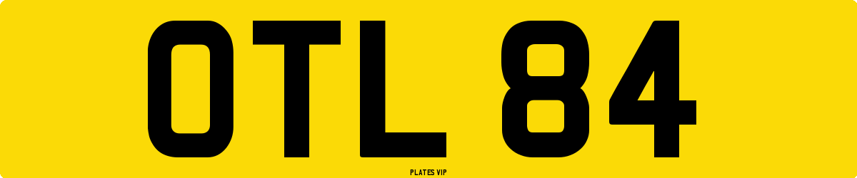 OTL 84 Number Plate