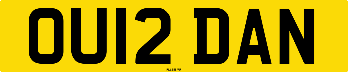 OU12 DAN Number Plate
