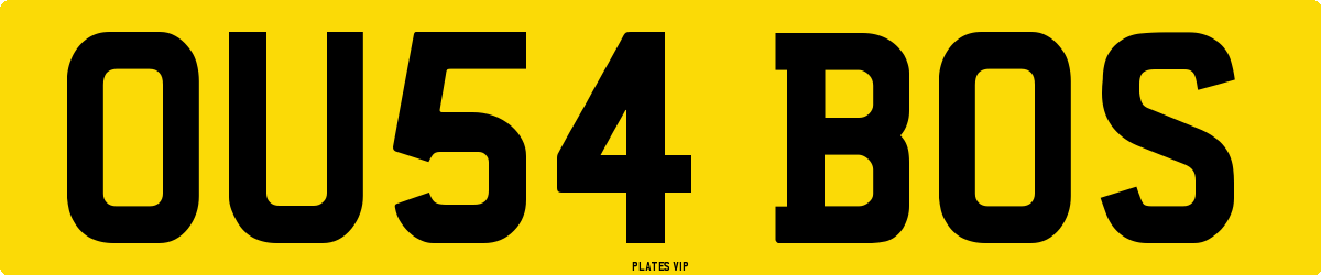 OU54 BOS Number Plate