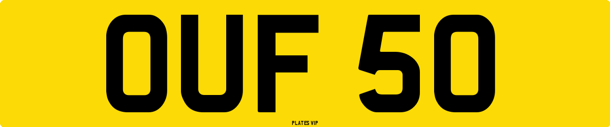 OUF 50 Number Plate
