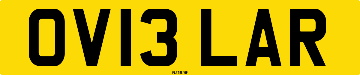 OV13 LAR Number Plate