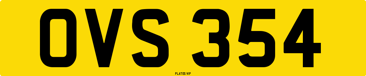 OVS 354 Number Plate