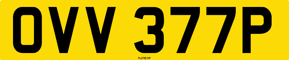OVV 377P Number Plate