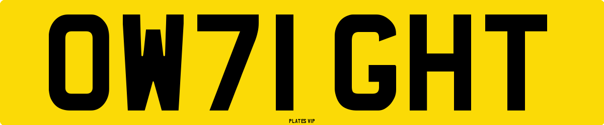 OW71 GHT Number Plate