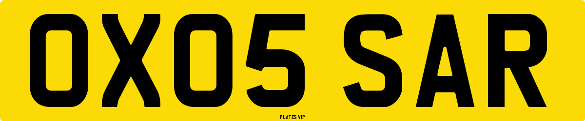OX05 SAR Number Plate
