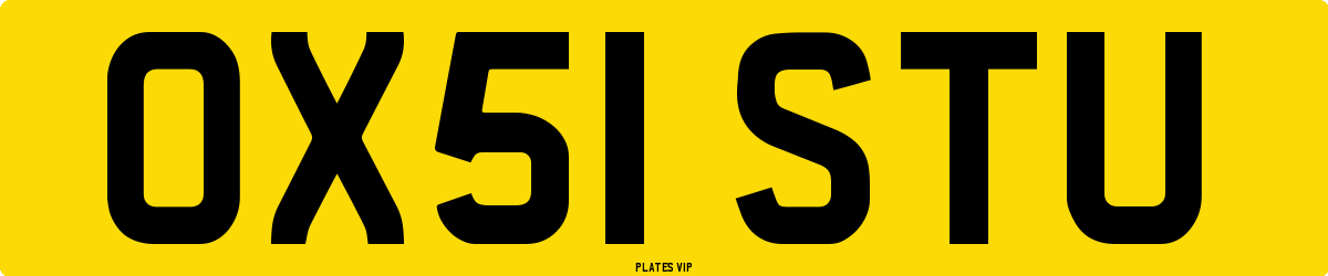 OX51 STU Number Plate