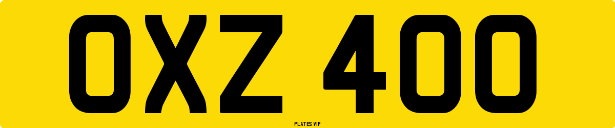 OXZ 400 Number Plate