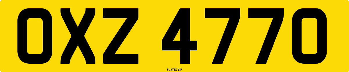 OXZ 4770 Number Plate