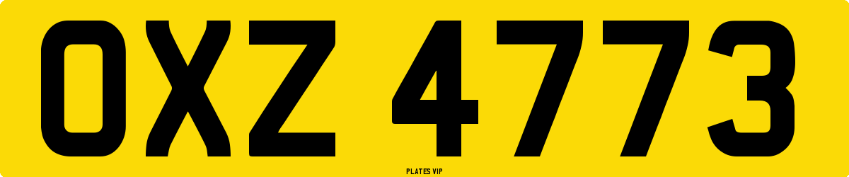 OXZ 4773 Number Plate
