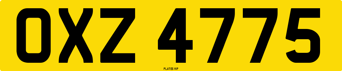 OXZ 4775 Number Plate