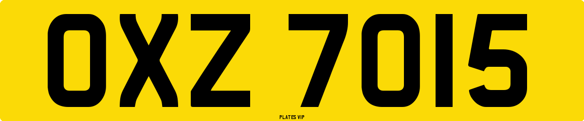 OXZ 7015 Number Plate