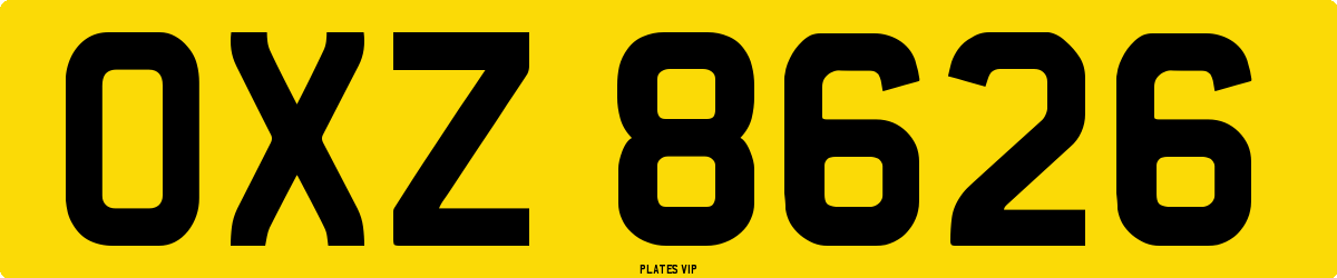 OXZ 8626 Number Plate