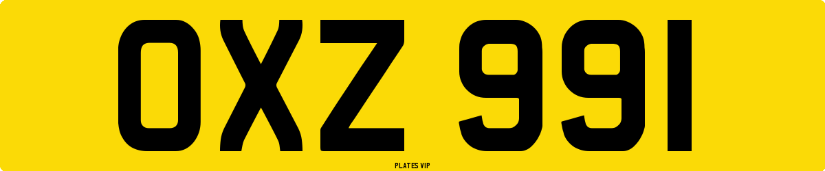 OXZ 991 Number Plate