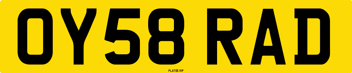 OY58 RAD Number Plate