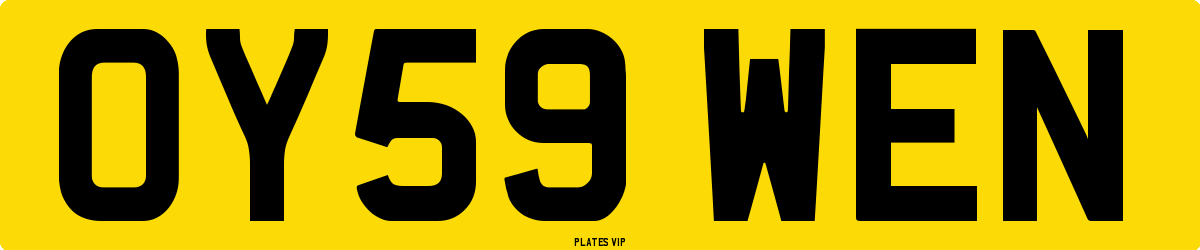 OY59 WEN Number Plate