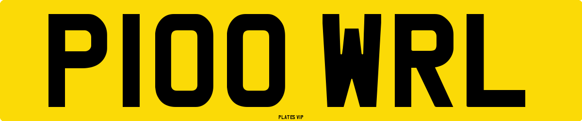 P100 WRL Number Plate