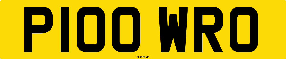 P100 WRO Number Plate