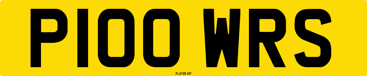 P100 WRS Number Plate