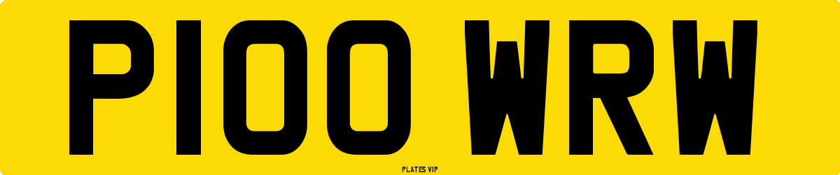 P100 WRW Number Plate