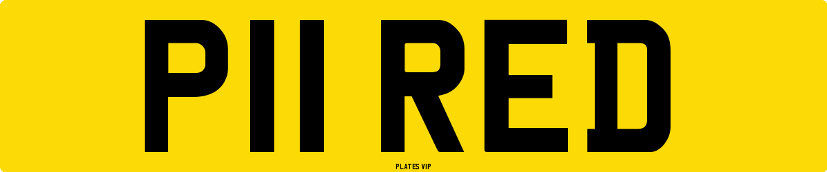 P11 RED Number Plate
