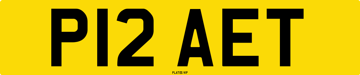 P12 AET Number Plate