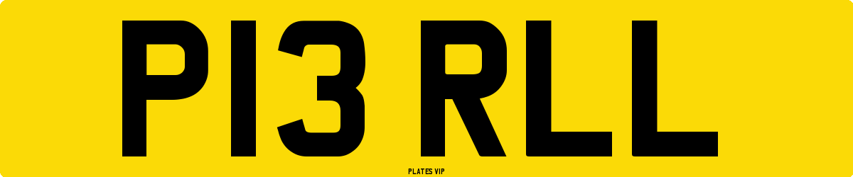 P13 RLL Number Plate