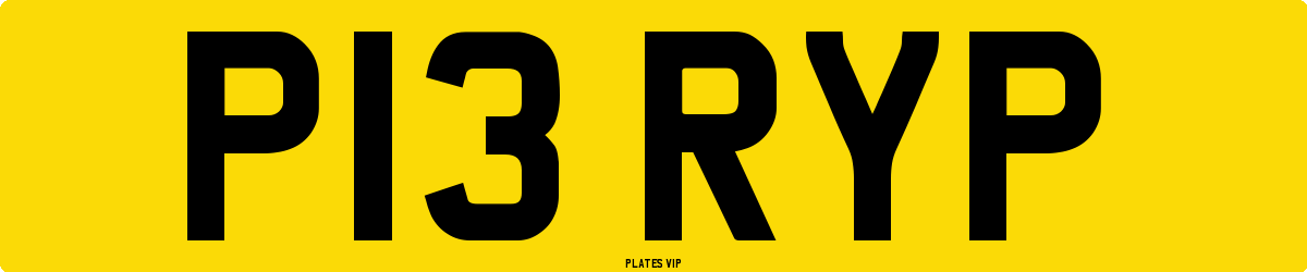 P13 RYP Number Plate