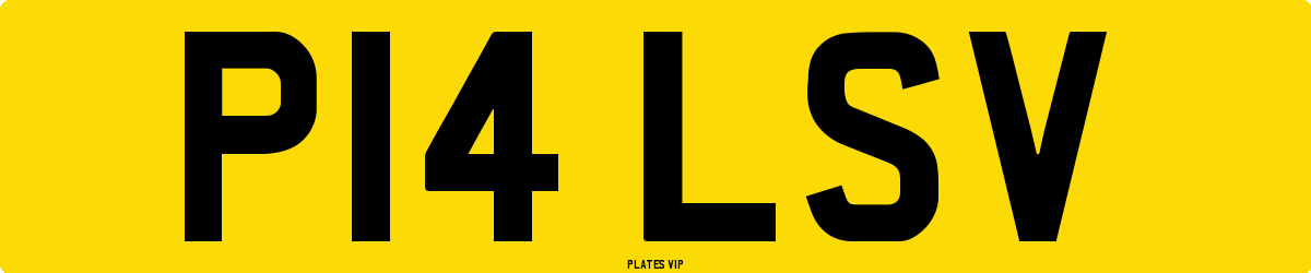 P14 LSV Number Plate