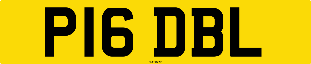 P16 DBL Number Plate