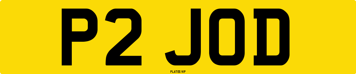 P2 JOD Number Plate