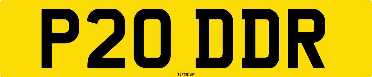 P20 DDR Number Plate