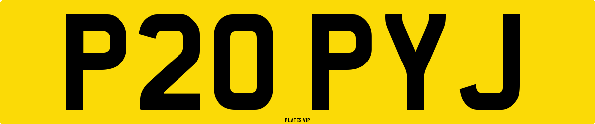 P20 PYJ Number Plate