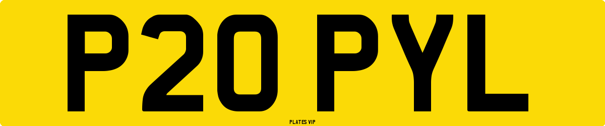 P20 PYL Number Plate