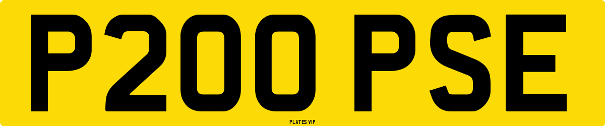 P200 PSE Number Plate