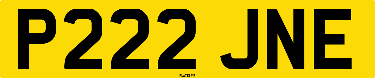 P222 JNE Number Plate