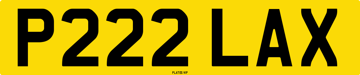 P222 LAX Number Plate