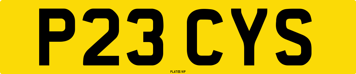 P23 CYS Number Plate