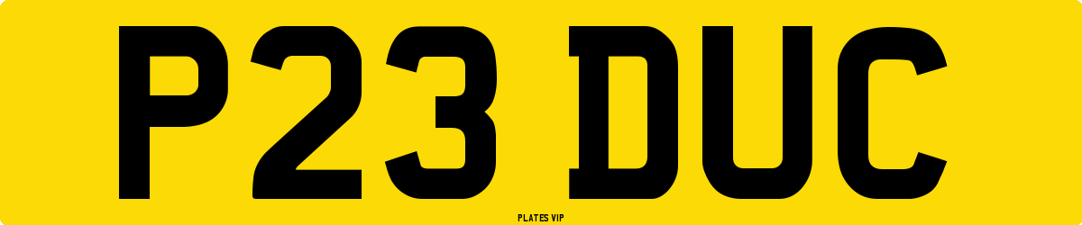 P23 DUC Number Plate