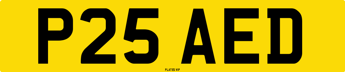 P25 AED Number Plate