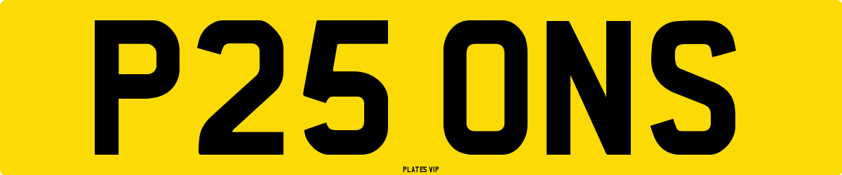 P25 ONS Number Plate