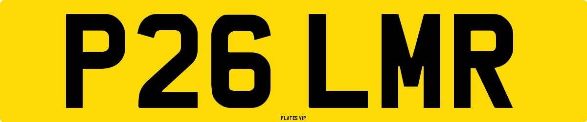 P26 LMR Number Plate