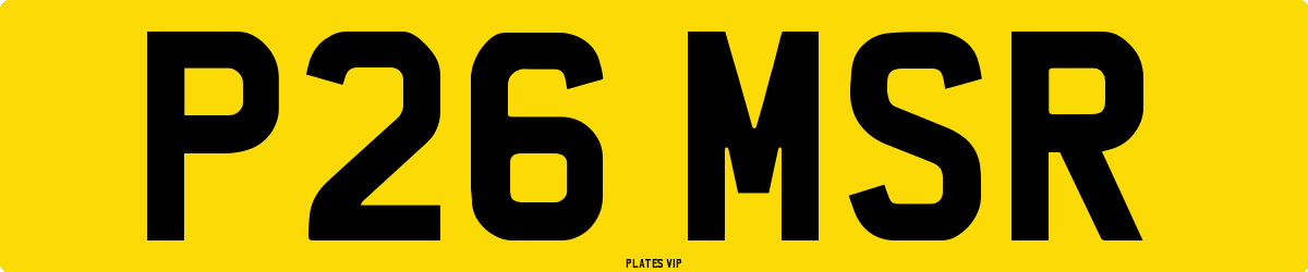 P26 MSR Number Plate