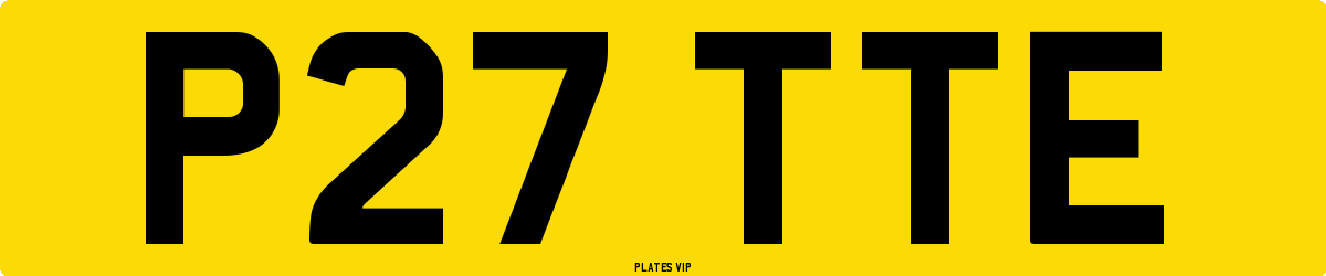 P27 TTE Number Plate