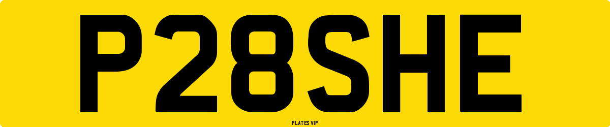 P28SHE Number Plate